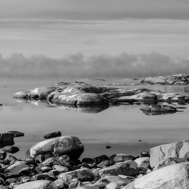 "Monochrome Winter Beach" stock image