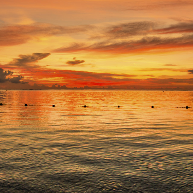 "MAURITIUS DRAMATIC SUNSET" stock image