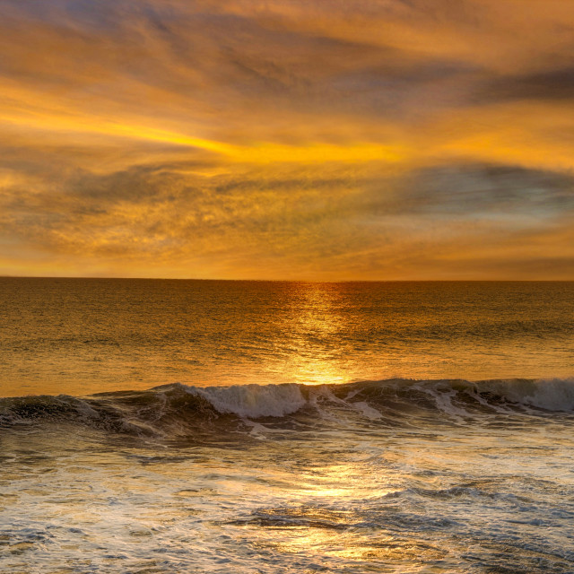 "CALM INDIAN OCEAN AT SUNSET" stock image