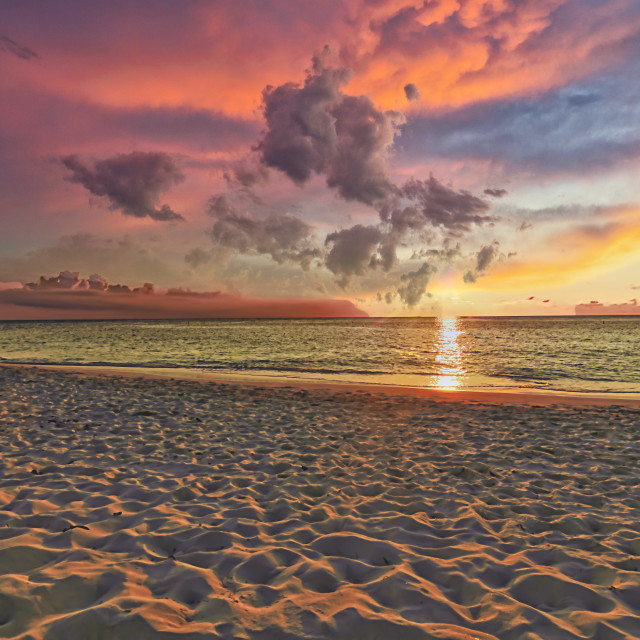 "CARIBBEAN PINK SKY" stock image