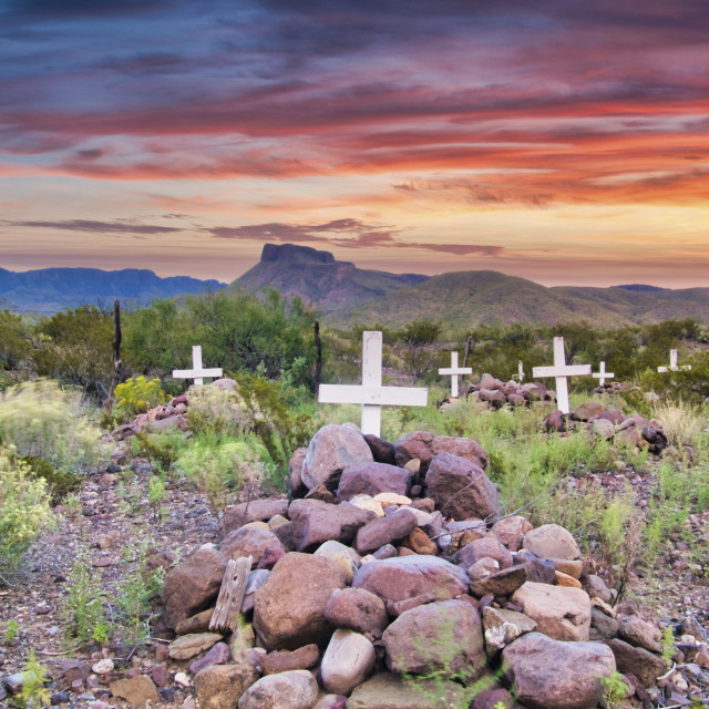 "DESERT CEMETERY" stock image