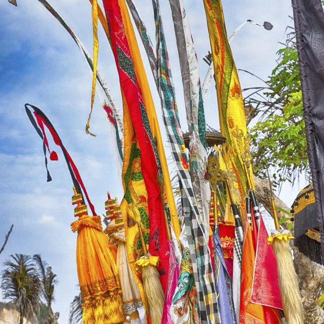 "HINDU CEREMONY FLAGS" stock image