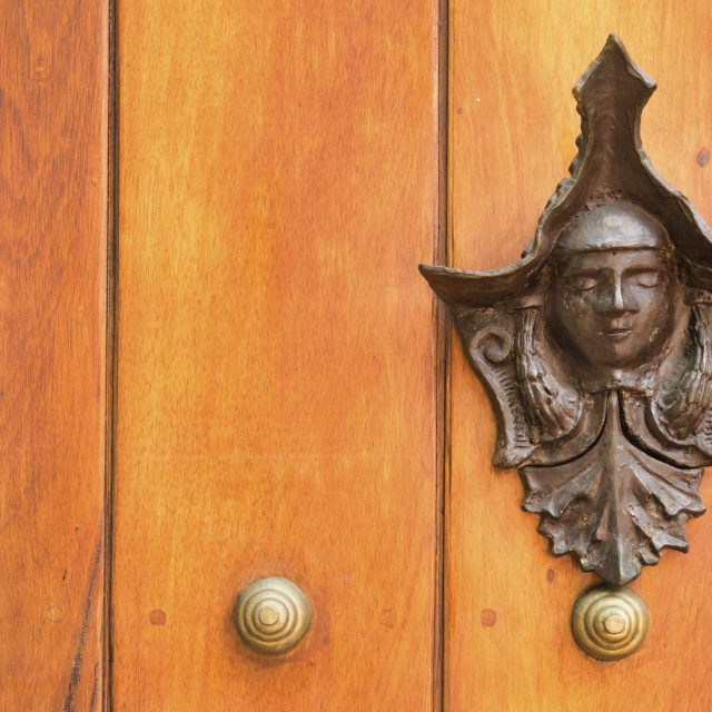 "BRASS DOOR KNOCKER" stock image