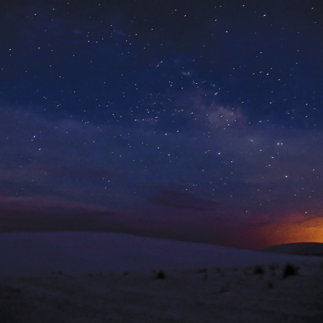 "WHITE SANDS STARRY NIGHT" stock image
