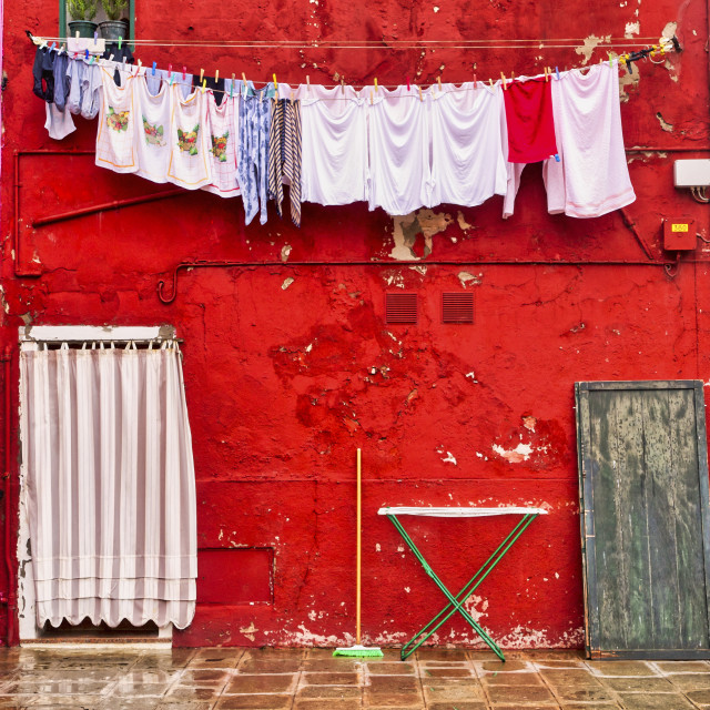 "BURANO LAUNDRY" stock image