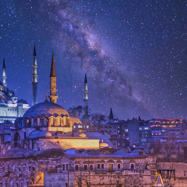 "MILKY WAY OVER ISTANBUL" stock image