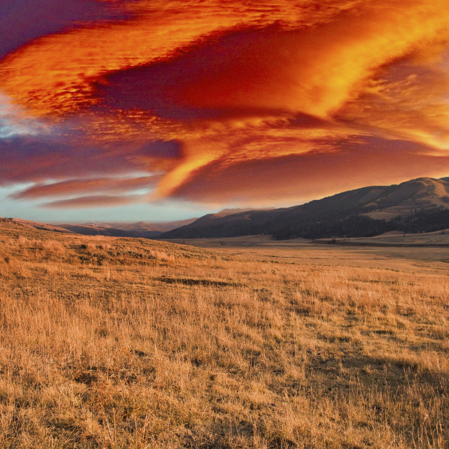 "YELLOWSTONE DRAMATIC SKY" stock image