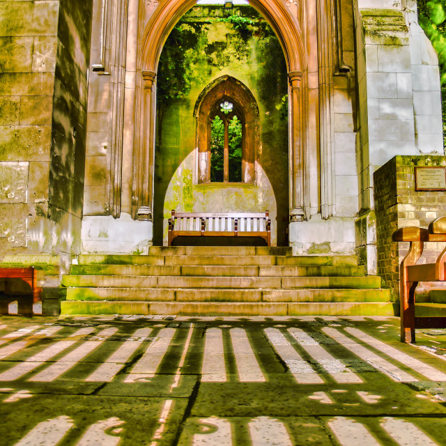 "ST DUNSTAN AT NIGHT" stock image