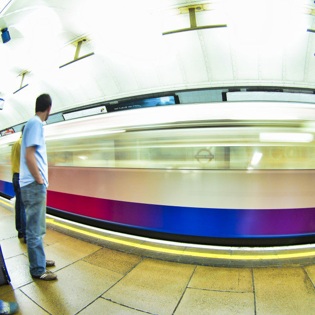 "WAITING FOR THE TRAIN" stock image