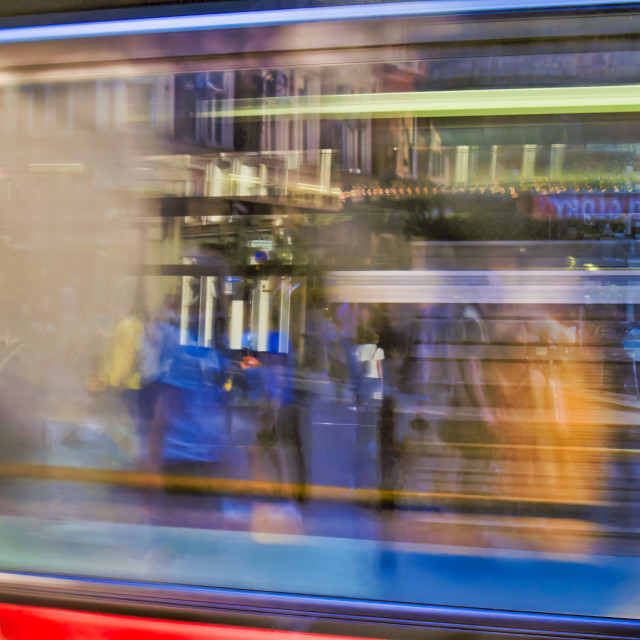 "LONDON BUS REFLECTIONS" stock image