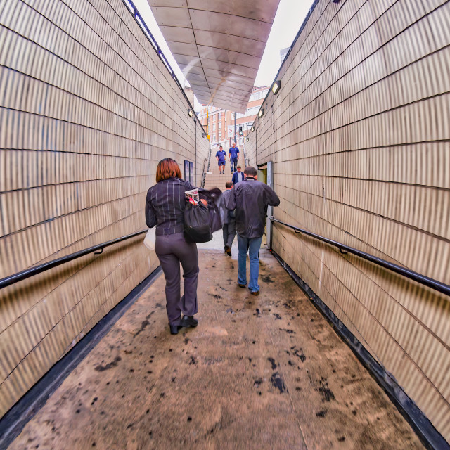 "OLD STREET UNDERGROUND STATION ENTRANCE TUNNEL" stock image