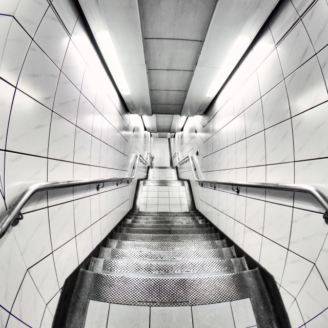 "WHITE TUNNEL STEPS" stock image