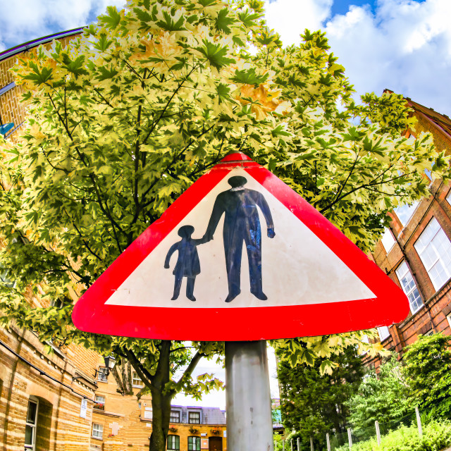 "CAUTION : CHILDREN" stock image