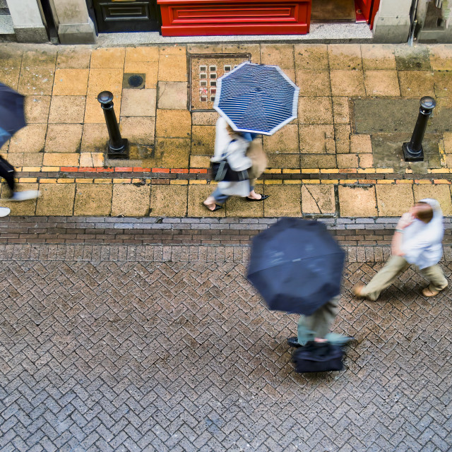 "AERIAL OF VILLIER'S STREET PEDESTRIANS III" stock image