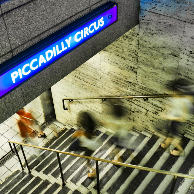 "STEPS DOWN TO PICCADILLY CIRCUS STATION" stock image