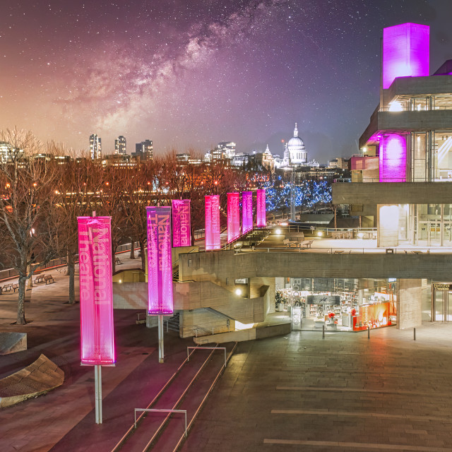 "NATIONAL THEATRE AND ST PAUL'S CATHEDRAL III" stock image