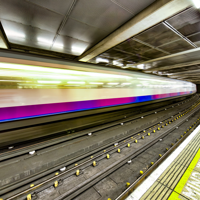 "UNDERGROUND TRAIN IN MOTION III" stock image