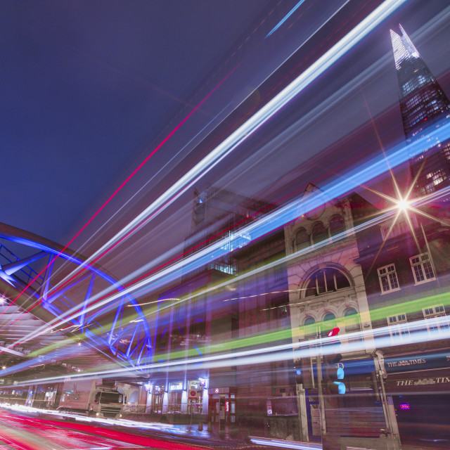 "LONDON SATURDAY NIGHT TRAFFIC" stock image