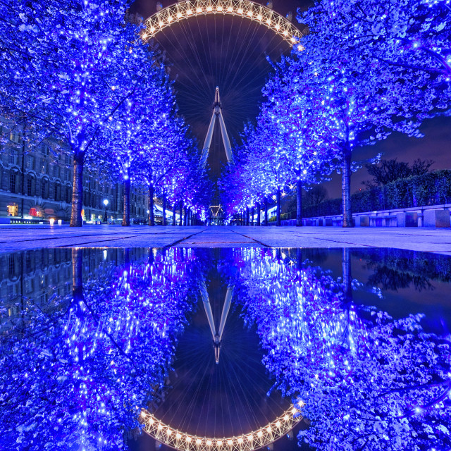 "LONDON EYE IN BLUE" stock image