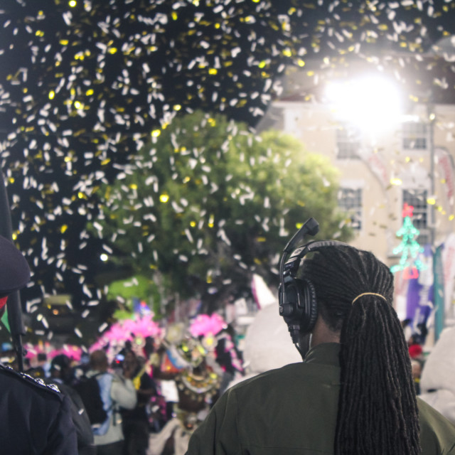 "Embrace the power of cultural expression as we delve into Bahamian Junkanoo. Experience the energy, passion, and artistry through a billion pixels captured by The Agency at PlayMas.Today. Prepare to b" stock image