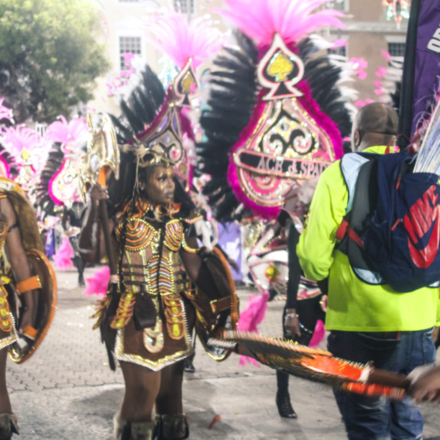 "Embrace the power of cultural expression as we delve into Bahamian Junkanoo. Experience the energy, passion, and artistry through a billion pixels captured by The Agency at PlayMas.Today. Prepare to b" stock image