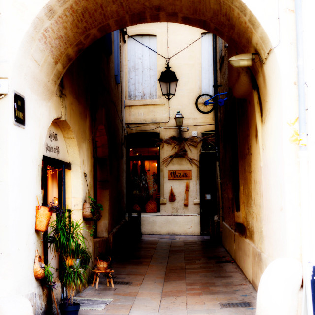 "a passage in Montpellier" stock image