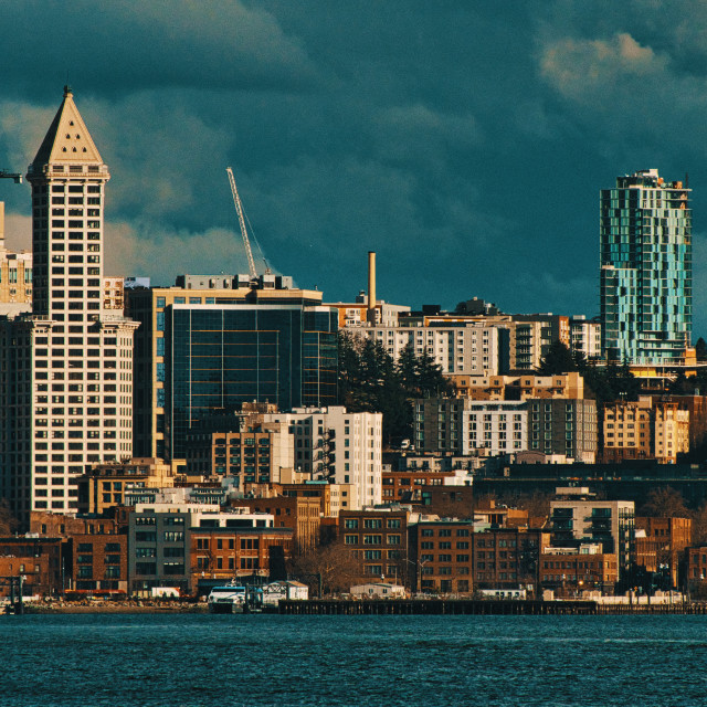 "Moody Seattle" stock image