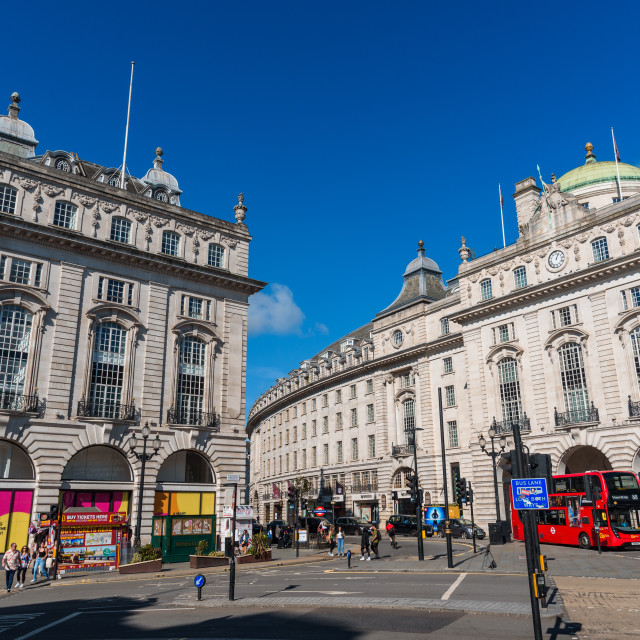 "Picadilly Circus at early morning during summer time in London" stock image