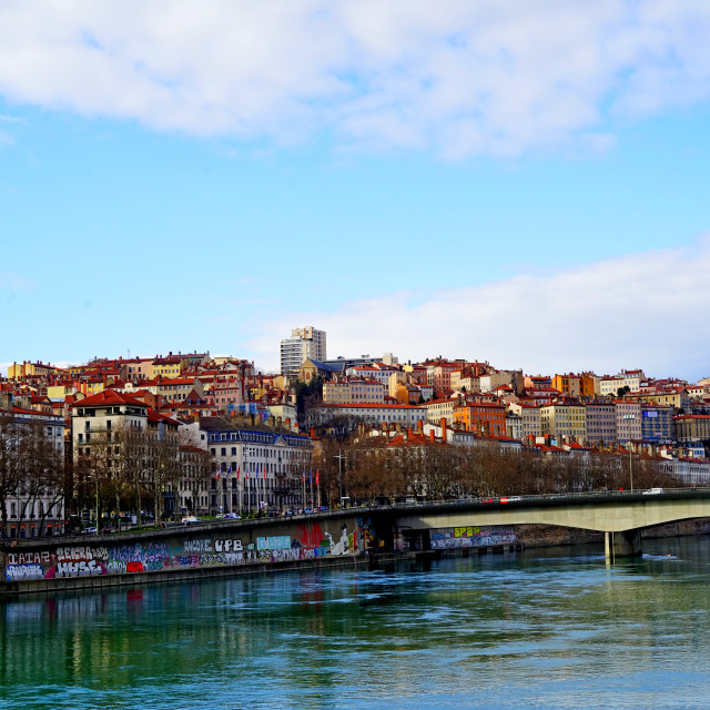 "By the river Rhone" stock image