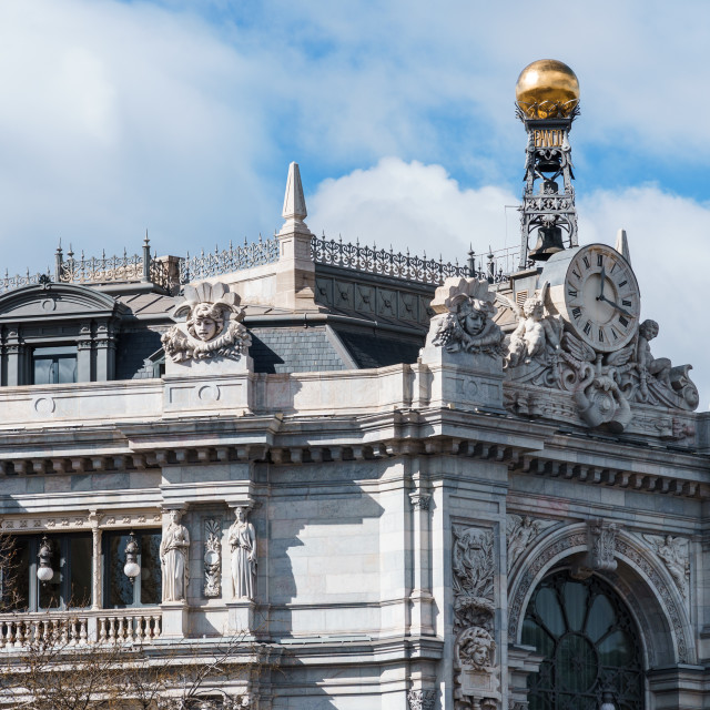 "Central Bank of Spain in Cibeles Square in Madrid" stock image