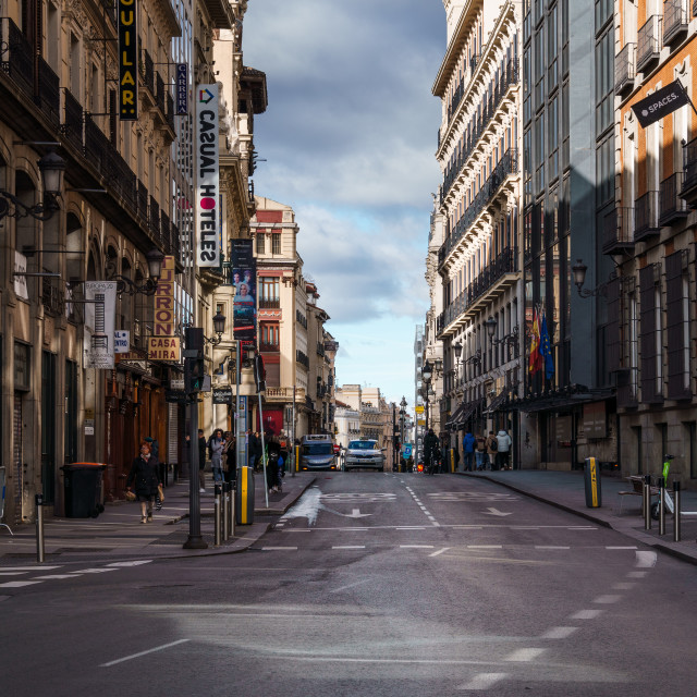 "Street of San Jeronimo in Central Madrid" stock image