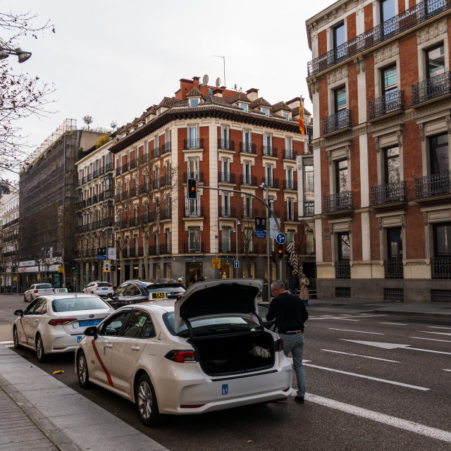 "Serrano Street in Salamanca District in Madrid" stock image