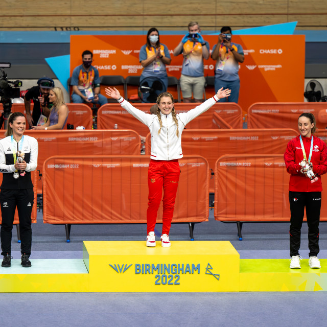 "Dame Laura Kenny Commonwealth Champion" stock image