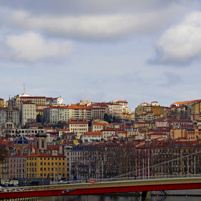 "skyline of Lyon" stock image