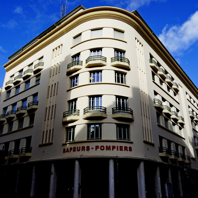 "art deco buildings Lyon" stock image