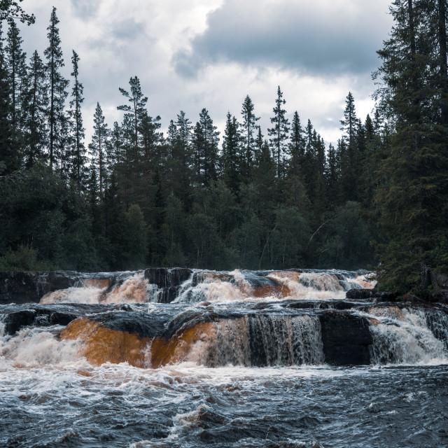 "Sweden- Fjättfallet rapids" stock image