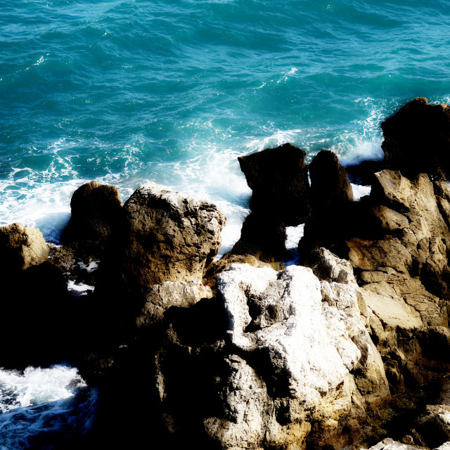 "Sea rocks and waves" stock image