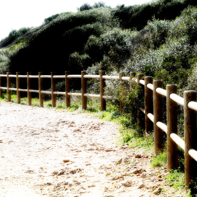 "Walking beside the beach of Antibes" stock image