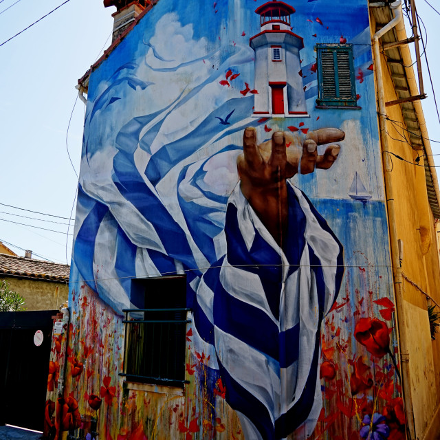 "Mural in Antibes" stock image