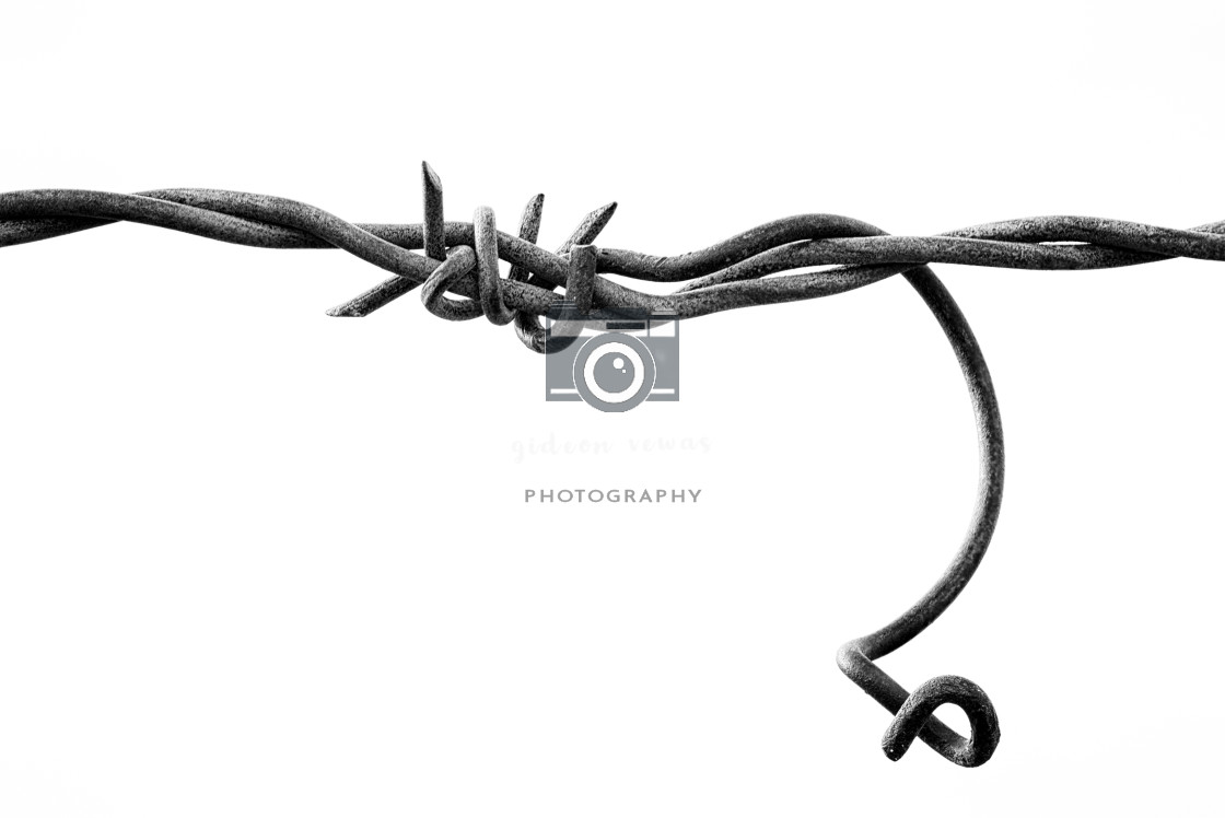 "Barbed wire with a twist" stock image