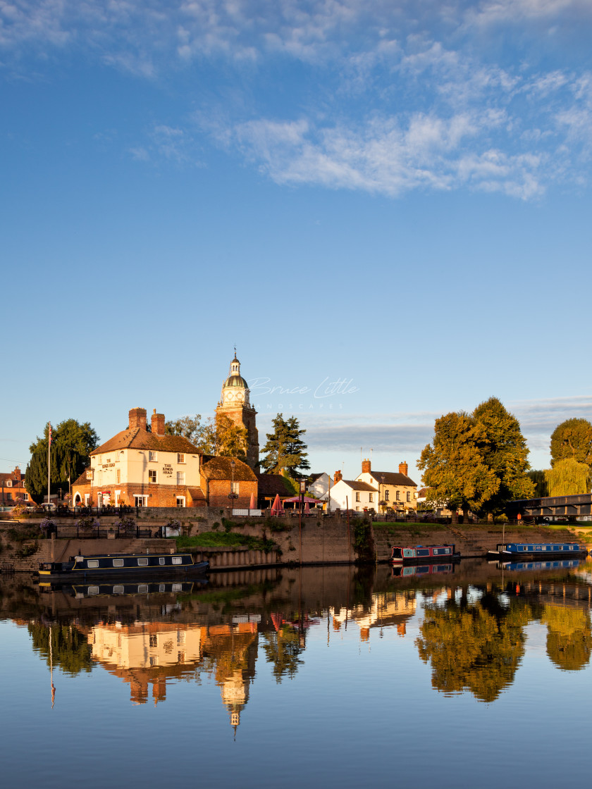 "Upton Riverside" by Bruce Little - £20.00 "Upton Riverside" stock image