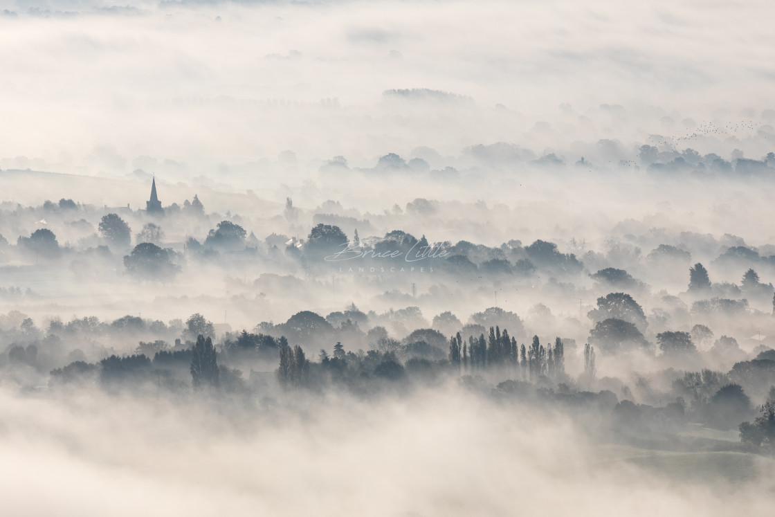 "Foggy Castlemorton" by Bruce Little - £20.00 "Foggy Castlemorton" stock image
