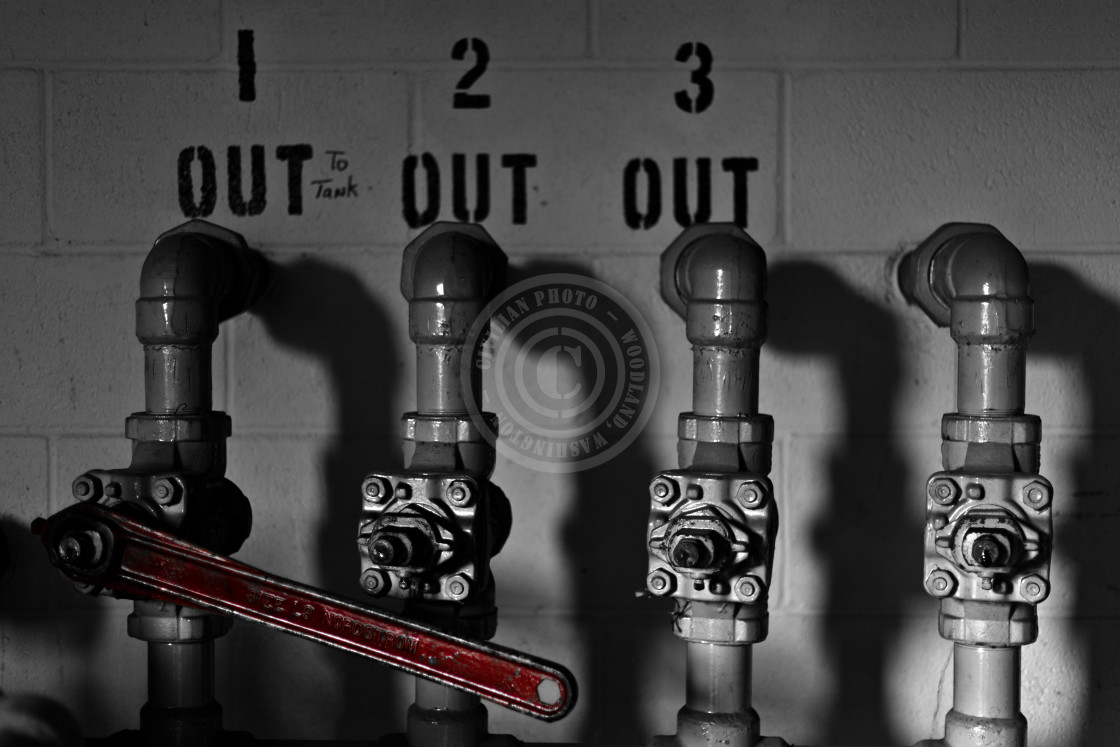 "Out Pipeline Valves" by Joshua J. Smith - $56.58 "Out Pipeline Valves" stock image