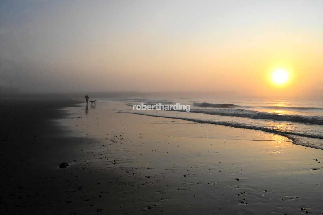 "Solitary dog walker at sunrise on the beach at low tide in Walberswick on the..." by robertharding - $62.60 "Solitary dog walker at sunrise on the beach at low tide in Walberswick on the..." stock image