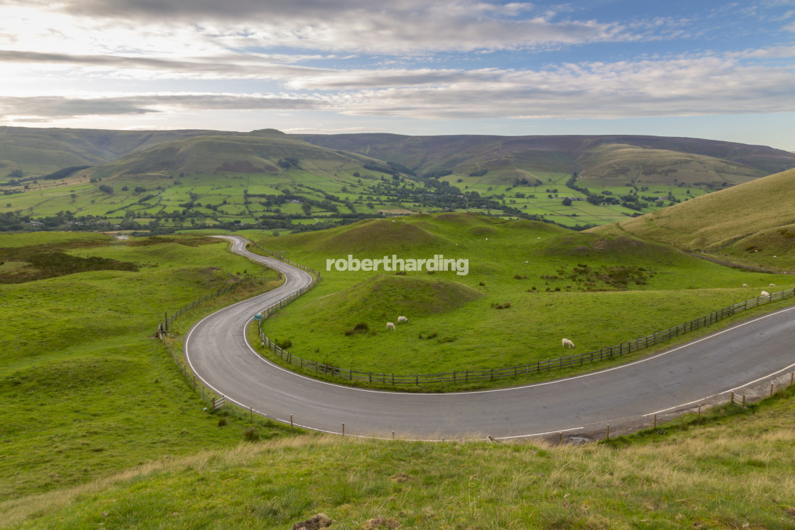 "View of winding road toward Edale, Vale of Edale, Peak District National..." by robertharding - $62.31 "View of winding road toward Edale, Vale of Edale, Peak District National..." stock image