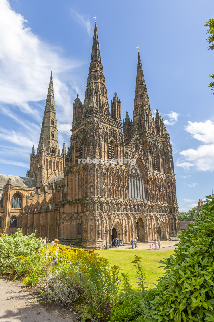 "View of Lichfield Cathedral West facade, Lichfield, Staffordshire, England,..." by robertharding - $62.31 "View of Lichfield Cathedral West facade, Lichfield, Staffordshire, England,..." stock image