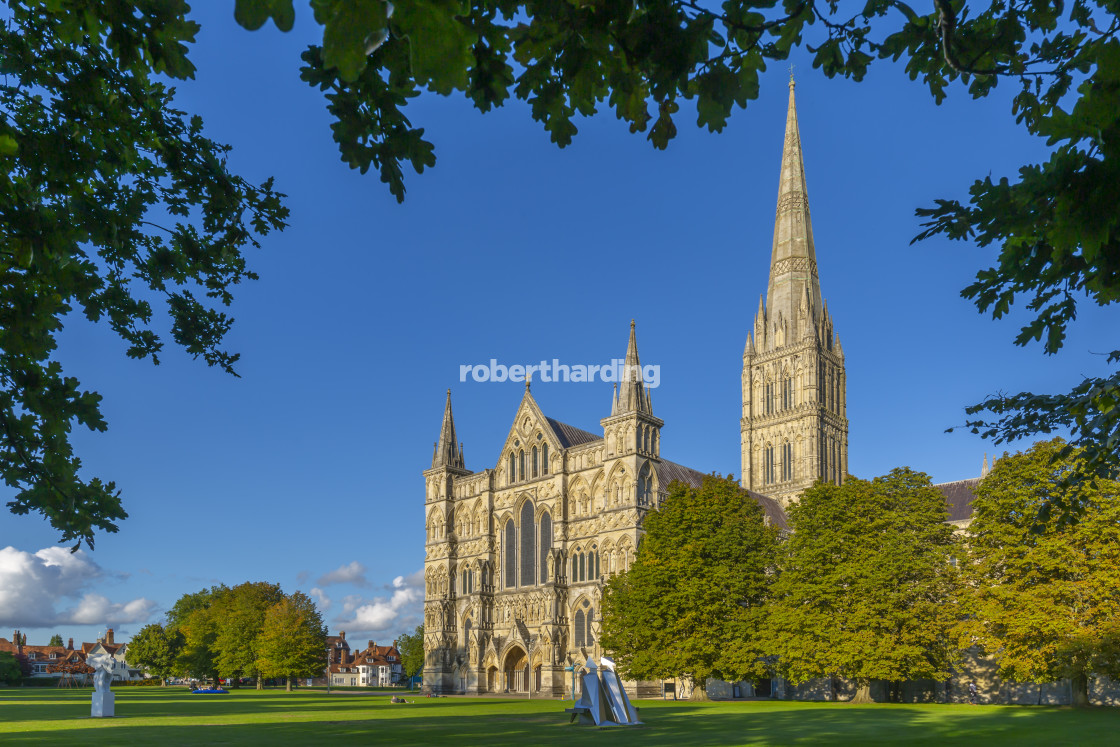 "View of Salisbury Cathedral framed by trees, Salisbury, Wiltshire, England,..." by robertharding - $62.60 "View of Salisbury Cathedral framed by trees, Salisbury, Wiltshire, England,..." stock image