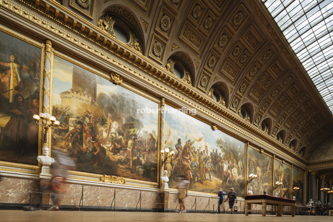 "The Battles Gallery, Palace of Versailles, Paris, √éle-de-France, France, Europe" stock image