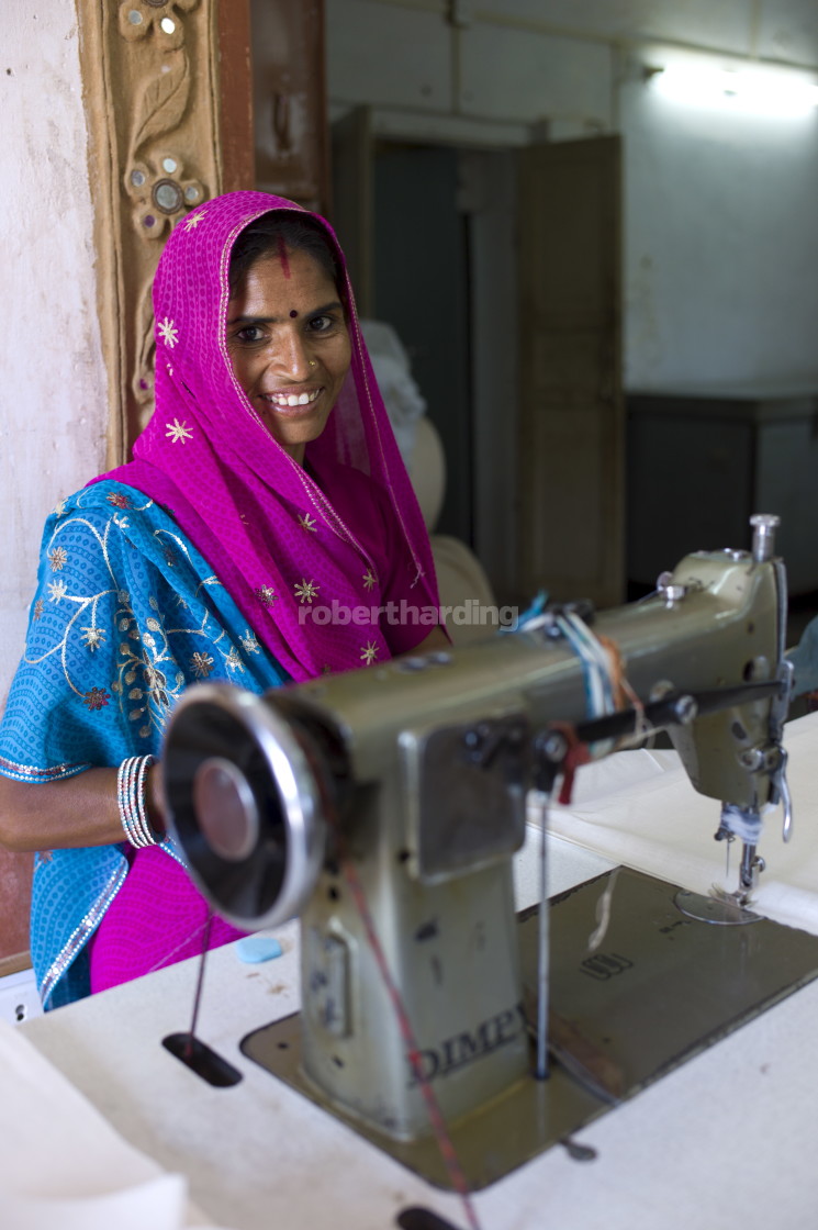 "Indian woman sewing textiles at Dastkar women's craft co-operative, the..." by robertharding - $62.60 "Indian woman sewing textiles at Dastkar women's craft co-operative, the..." stock image