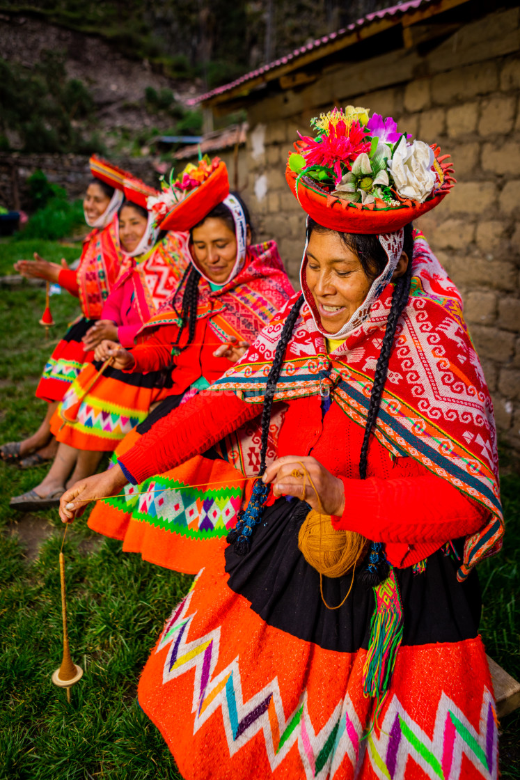 "Quechua Women of the Huiloc Community" stock image